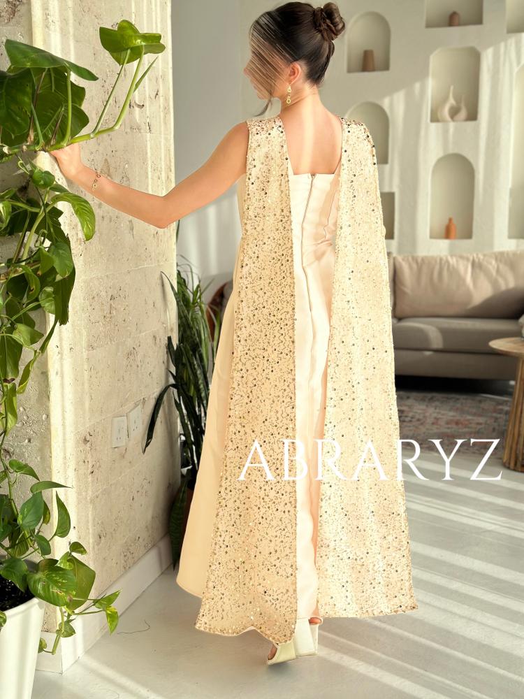 فستان ميكادو  بشال مزين بشك