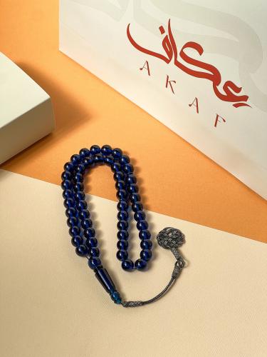 سبحة بكلايت أزرق طربزونه فضة
