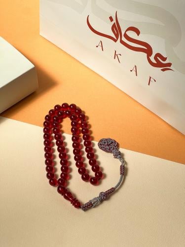 سبحة بكلايت أحمر طربزونة حياكة يدوية