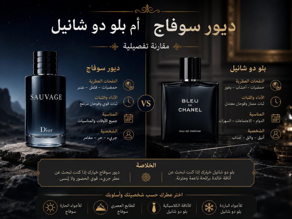 ديور سوفاج أم بلو دو شانيل — مقارنة تفصيلية