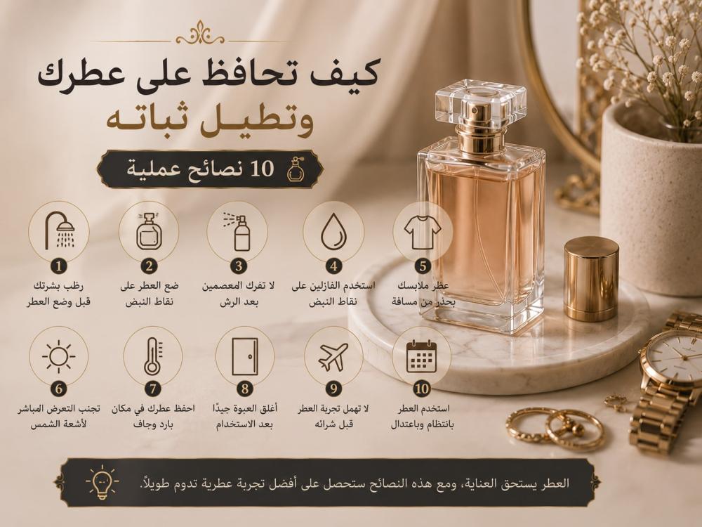 كيف تحافظ على عطرك وتطيل ثباته — 10 نصائح عملية