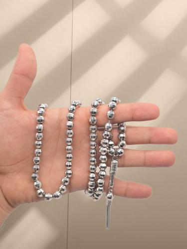 سبحة فضة بالروديوم 925 عدد 99