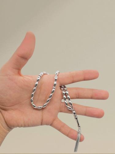 سبحة فضة بالروديوم 925 عدد 43