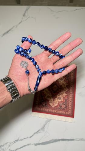 سبحة بكلايت أزرق مموج45 خرزة