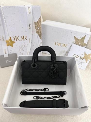 Small Lady D-Joy Bag Black Ultramatte Cannage Calf...