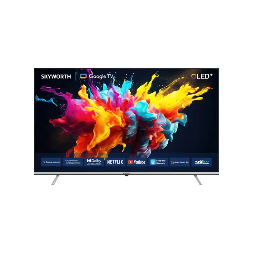 65Q6500G, Skyworth 65-inch QLED screen, smart Google TV, built-in receiver, 60 Hz