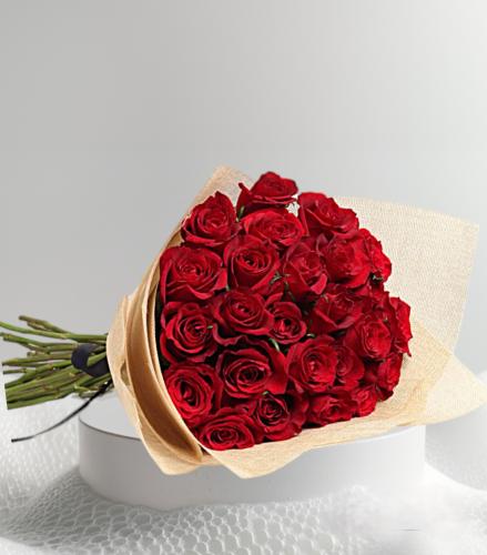 Big red roses bouquet