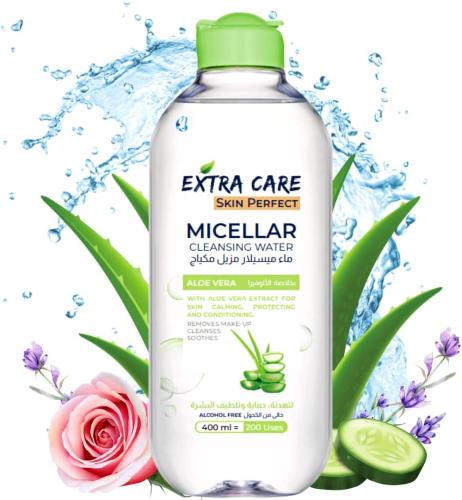 مزيل مكياج ميسيلار بالماء المنظف من اكسترا كير للبشرة والوجه 400مل