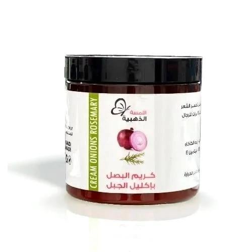 كريم البصل بإكليل الجبل يطيل ويغذي ويقلل تكسر الشعر من اللمسة الذهبية
