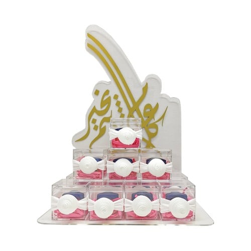 ستاند توزيعات مرطب شفاه ميني بصناديق اكريليك انيقة 12 قطعة