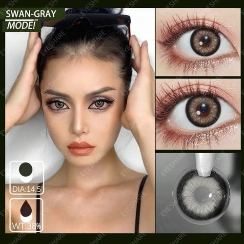 عدسات لاصقة لون SWAN GRAY مدة سنة من EeyShare