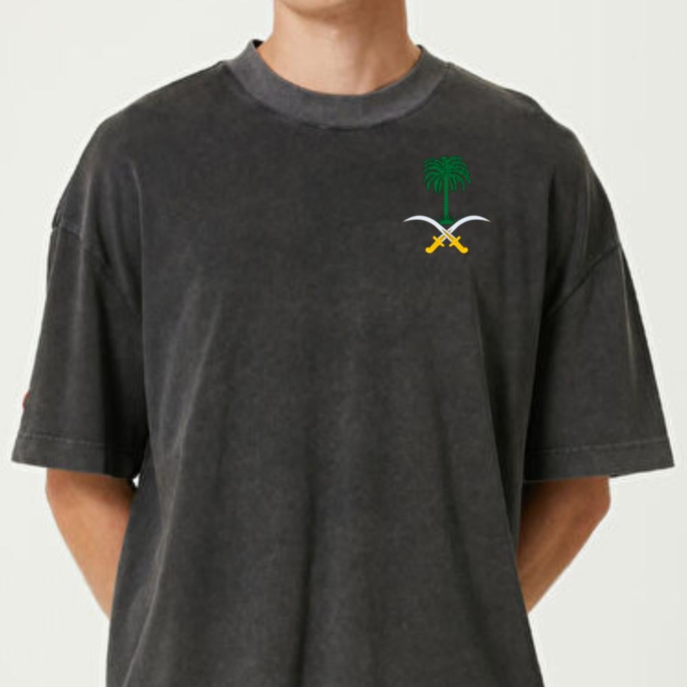 تيشيرت اوفرسايز يوم الوطن (اسود)