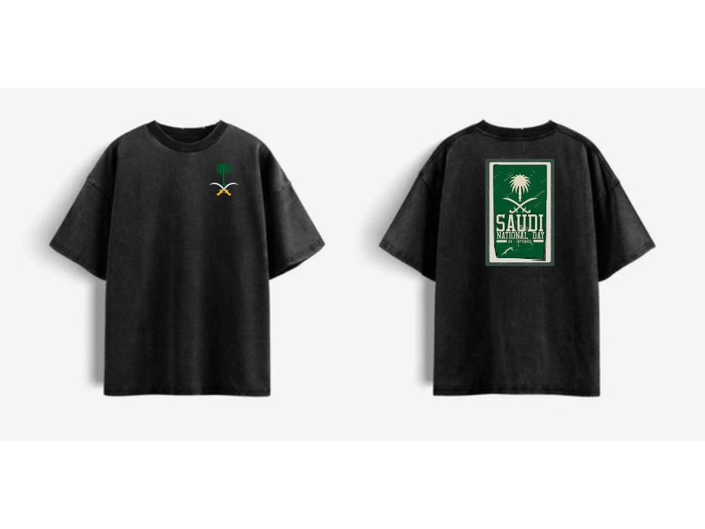 تيشيرت اوفرسايز يوم الوطن (اسود)