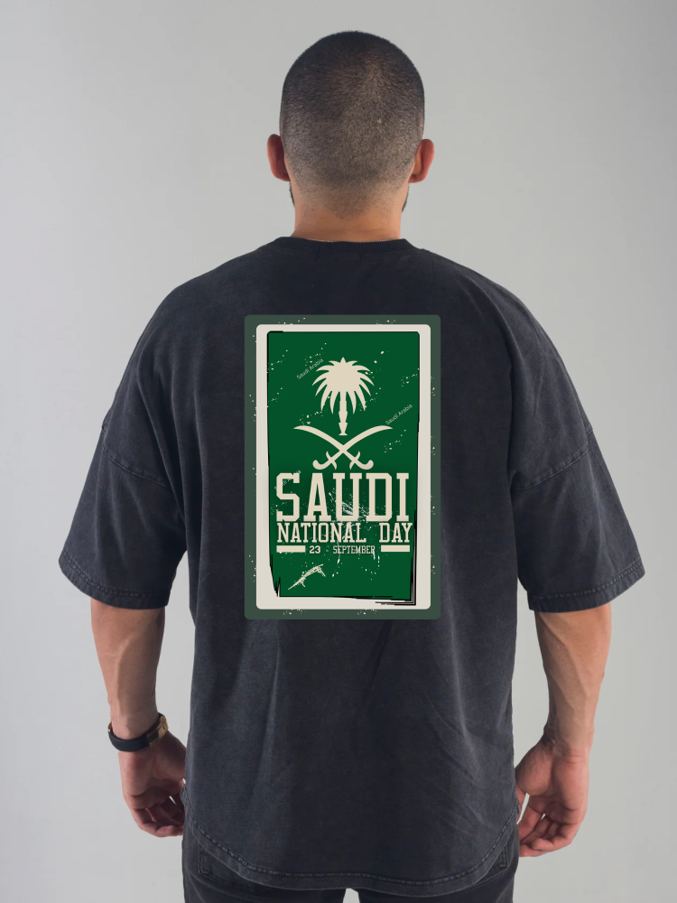 تيشيرت اوفرسايز يوم الوطن (اسود)