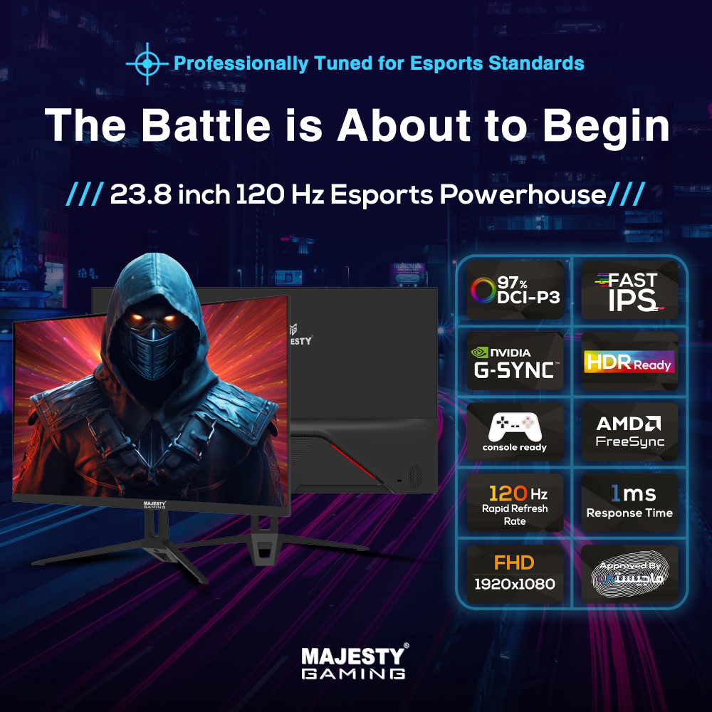MAJESTY GAMING MONITOR 24 inch 23.8 120HZ IPS FHD