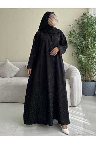 عباية أنيقة عصرية من آولجا القماش كتان مطرز وقصة العباية ربع كلوش شامل الطرحة