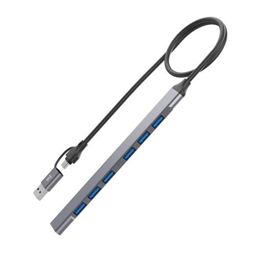 محول USB-C و USB 3.0 إلى 7 منافذ USB