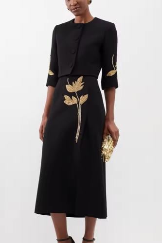 فستان قطعتين مطرز