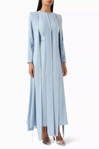 فستان نسائي سهرة مخصر مزين بالكريستال