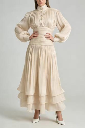 فستان أنيق شيفون طويل بتصميم فاخر