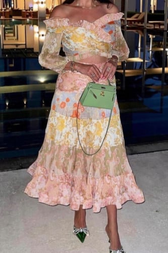 طقم قطعتين بليسية مشجر