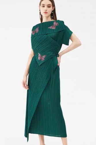 فستان بليسية مزين بالكريستال