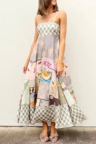 فستان أنيق طباعة