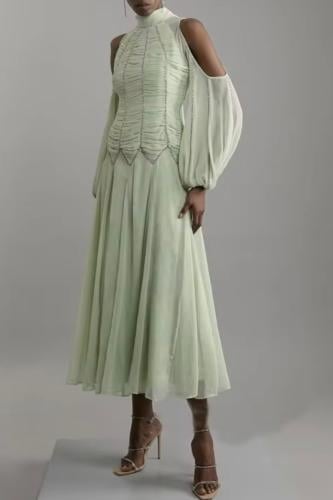 فستان نسائي من الشيفون مزين بالكريستال