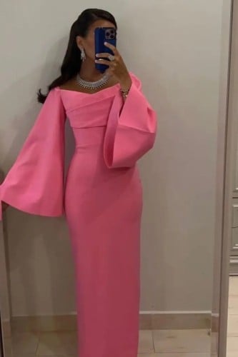 فستان نسائي سهرة مخصر بأكمام كلوش