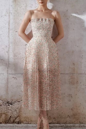 فستان مورد بدون اكمام