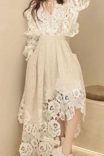 طقم فاخر من الدانتيل قطعتين