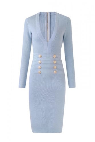 فستان ميدي ربيعي مزين بازارير مع الخصر