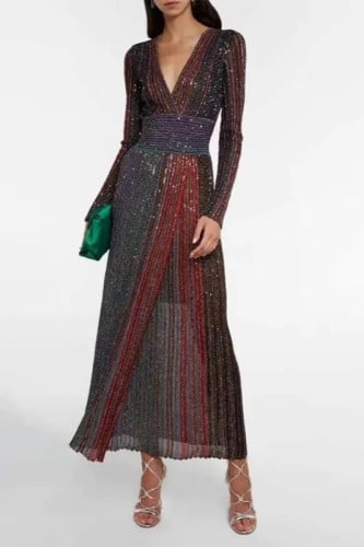 فستان نسائي مخطط ملون