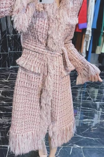 فستان ربيعي باطراف مهدبة