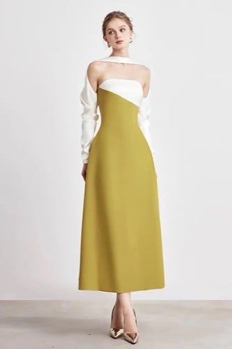 فستان نسائي أنيق مكشوف الكتفين