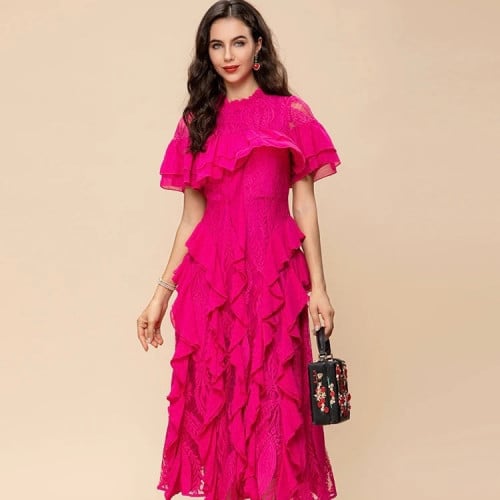 فستان طويل رفلز