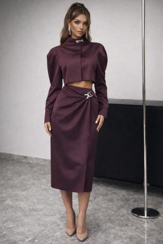 طقم برغندي قطعتين بتصميم عصري