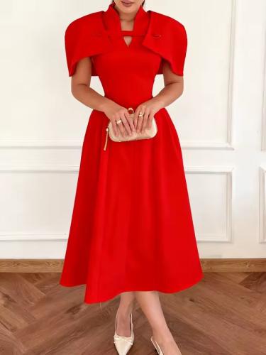 فستان احمر واسود واوف وايت