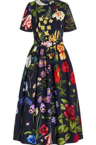 فستان أسود مشجر مع حزام