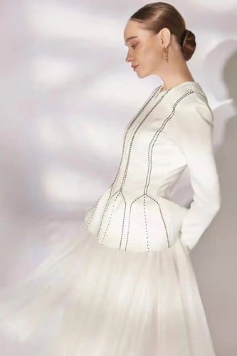 طقم ابيض فاخر قطعتين