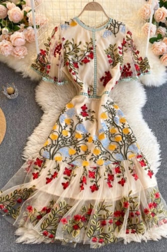 فستان بناتي بيج قصير مطرز