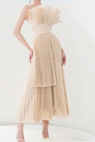 فستان بليسيه للحفلات بدون بأكمام