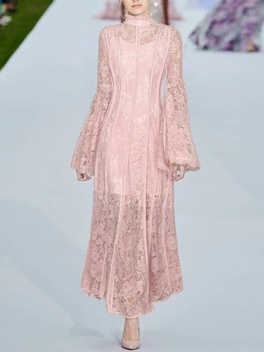 فستان مخصر دانتيل فرنسي