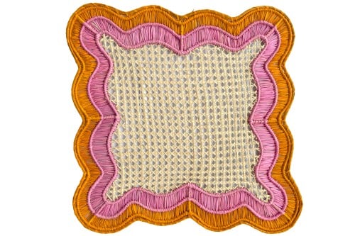 Pink Orange Wavey Square Placemat (sold in set of...