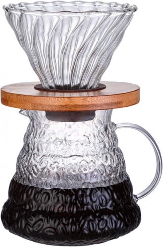 ابريق + قمع 600 مل زجاج مثلج