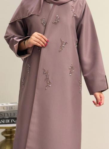 عباية أنيقه تفته لاڤندر تطريز يدوي