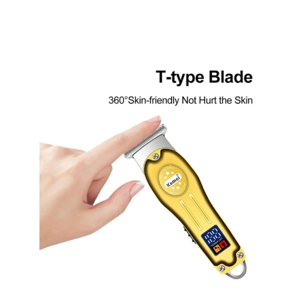 كيمي ماكينة قص الشعر الكهربائية الاحترافية ذات شاشة LCD رقمية وشحن USB للرجال - KM-678