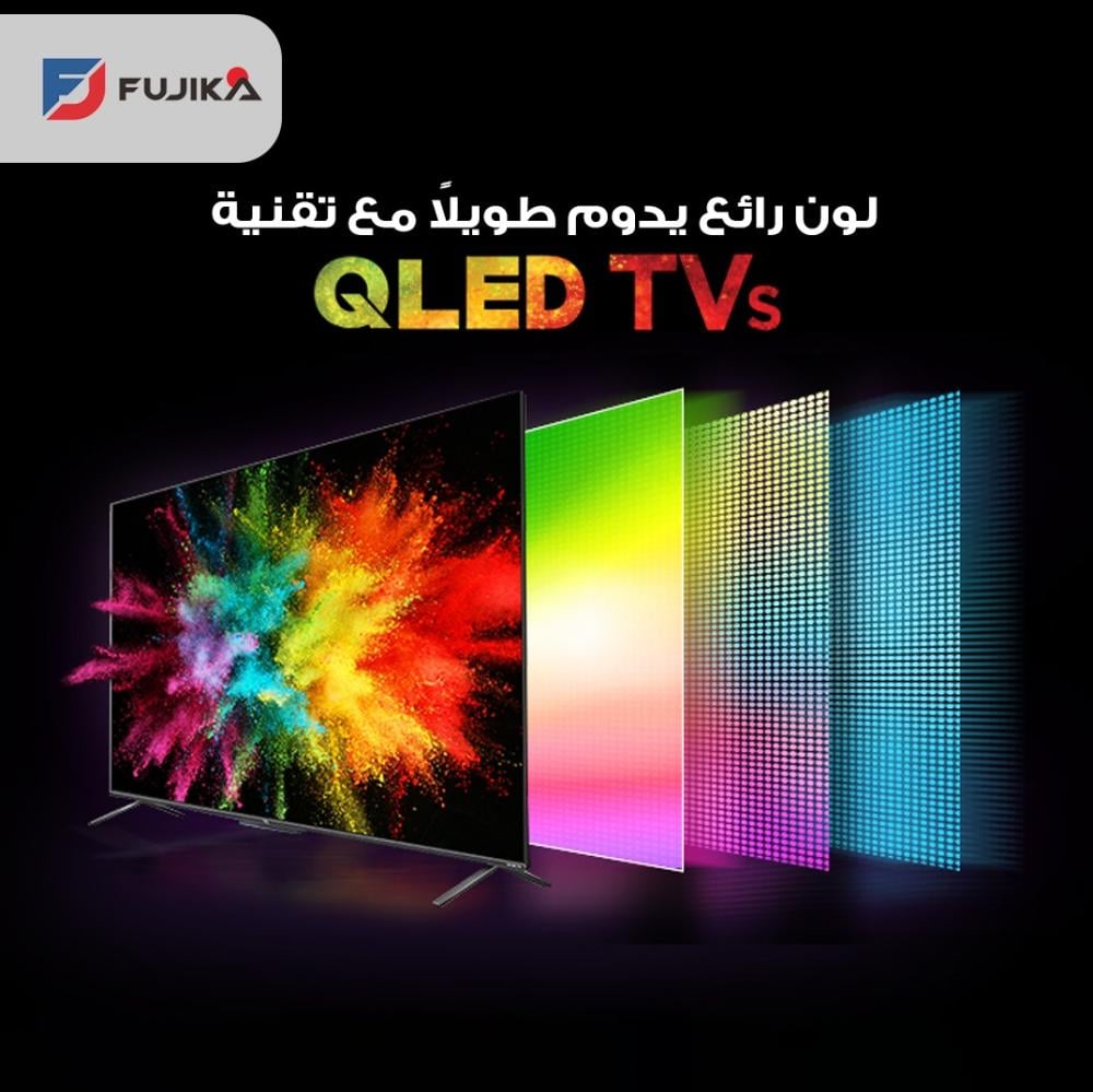 فوجيكا شاشة تلفزيون 75 بوصة سمارت - QLED 4K - HDR - أسود - FJK-75KQG