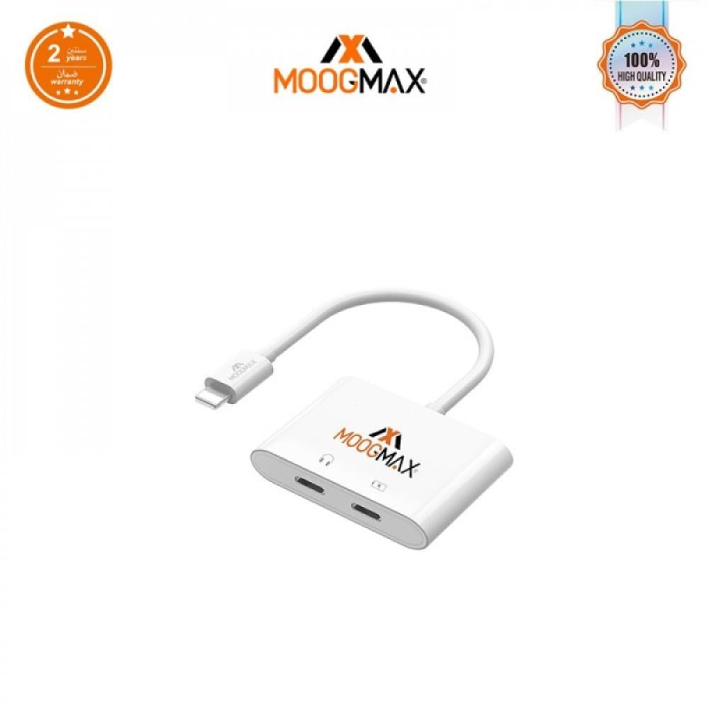 موج ماكس مخرج سماعة ايفون اكس ومدخل شاحن ايفون - أبيض
