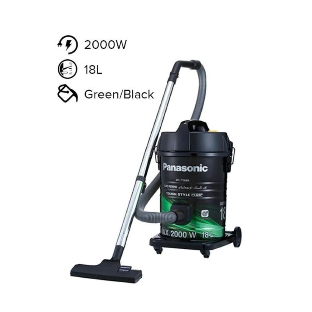 باناسونيك مكنسة كهربائية - 2000 واط - 18 ليتر - أخضر وأسود - MC-YL669G747